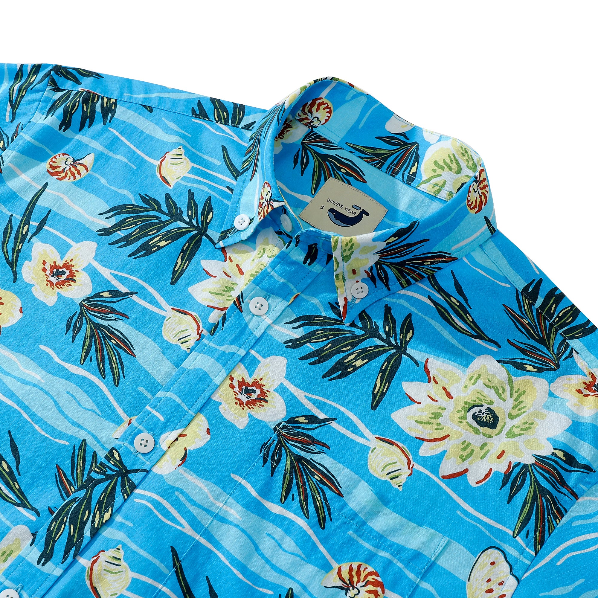 Tropical Print Floral Shirt Button-down Shell Button Men's Aloha