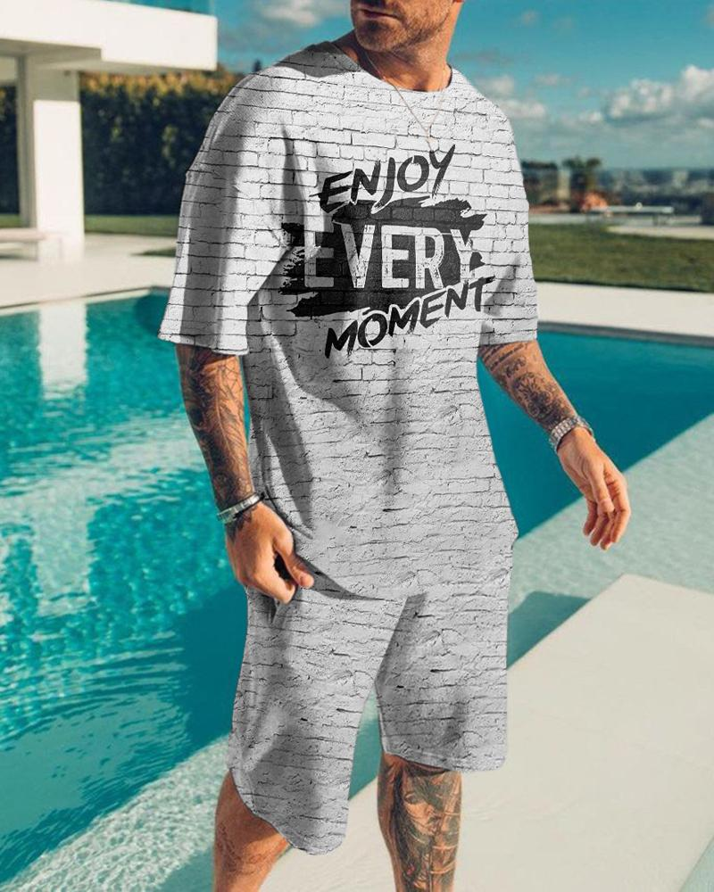 Men's Fashion Print Shorts Set 110
