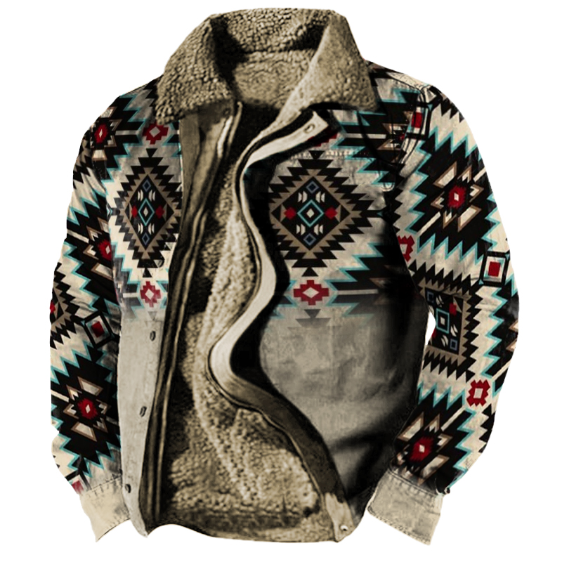 Men's Vintage Thick Lapel Pocket Tactical Jacket
